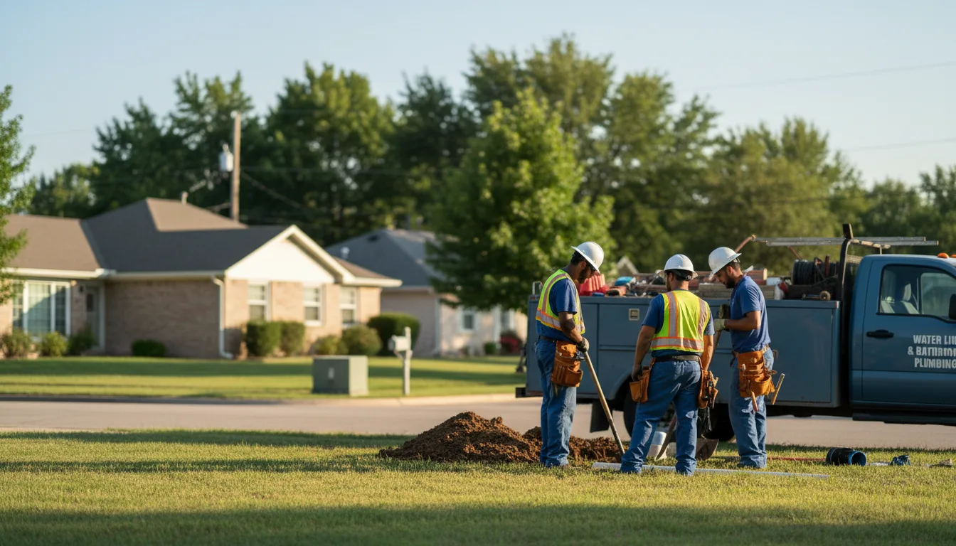 Residential water line and bathroom plumbing service in Springdale, PA